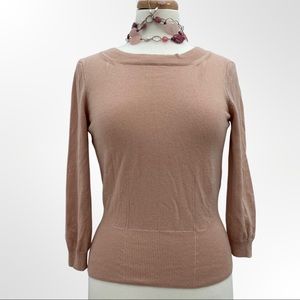 Jil Sander crew neck cashmere sweater in salmon 40